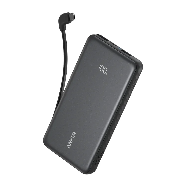 AnkerZoloPowerBank10k225wblack_1-1769955255.webp باور بانك أنكر زولو 10000 مللي أمبير، 22.5 واط، كابل USB-C مدمج - الصورة 1