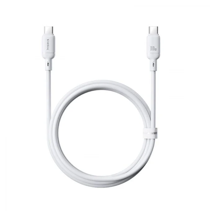 BaseusCableType-CtoType-C100W1mMoonWhite_2-1773503310.webp كابل بايسوس Silky Series من Type-C إلى Type-C بقوة 100 واط ، 1 متر - الصورة 1