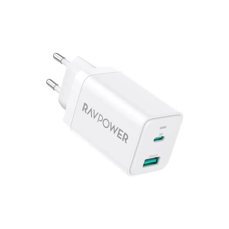 ravpower-2-1694956315.webp RAVPower RP-PC171 Wall Charger Dual Ports Type C + USB Fast Charging - Image 1
