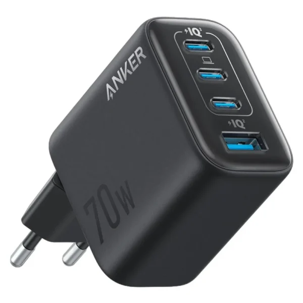 Anker Zolo USB-A + USB-C Wall Charger, 4 Ports, 70W